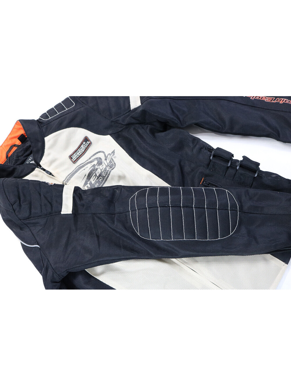 harley davidson jacket M black tan armor pockets reflective Screamin Eagle bar